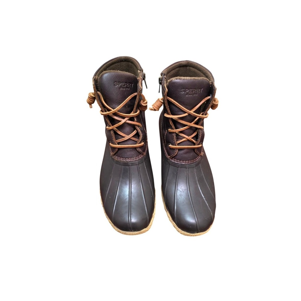 Sperry Women's Brown‎ Duck Rain Boots Size 9.5Waterproof Leather